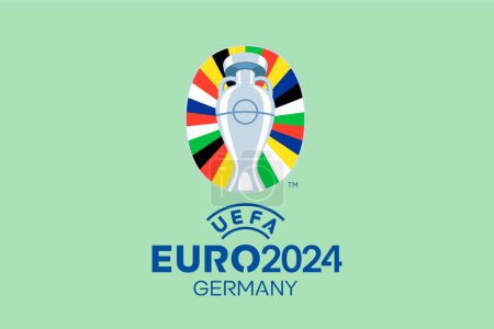 KIEW, UKRAINE - 16. Mai 2024: Entwurf für die EM 2024 in Deutschland, Fußballpokal, Fußballsommer