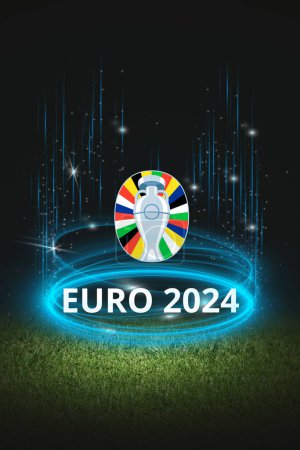 KYIV, UKRAINE - MAY 16, 2024: Design for UEFA Euro 2024 in Germany, football cup, football summer