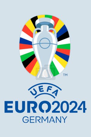 KYIV, UKRAINE - MAY 16, 2024: Design for UEFA Euro 2024 in Germany, football cup, football summer