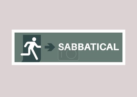 Illustration for Sabbatical leave, an extended time away from work granted to an employee for varying purposes, including personal reasons, professional and academic growth, learning and development of new skills - Royalty Free Image