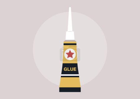 Téléchargez les illustrations : An isolated tube of strong instant glue, household chores and tools - en licence libre de droit