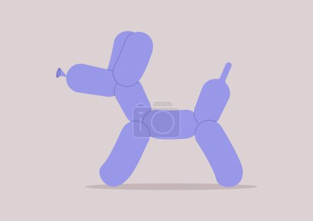 Téléchargez les illustrations : Un ballon violet sculpté en forme de chien caniche - en licence libre de droit