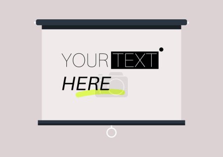 A video projector screen, copy space, your text here