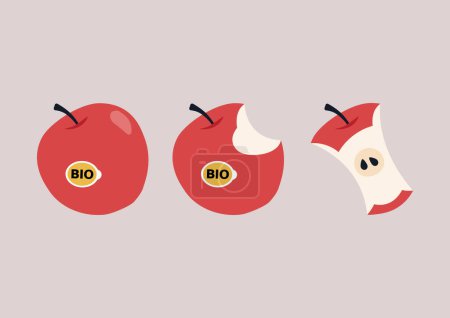 Ilustración de Comer una manzana, trabajar en progreso - Imagen libre de derechos