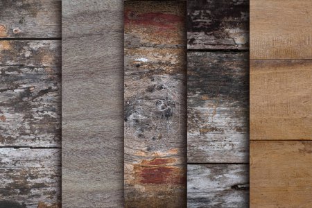 Téléchargez les photos : Vieux bois naturel rayé est un beau motif en bois pour le fond - en image libre de droit