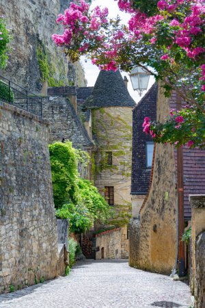 Photo for La Roque-Gageac, Dordogne, France - August 18, 2023: Old town La Roque-Gageac. France - Royalty Free Image