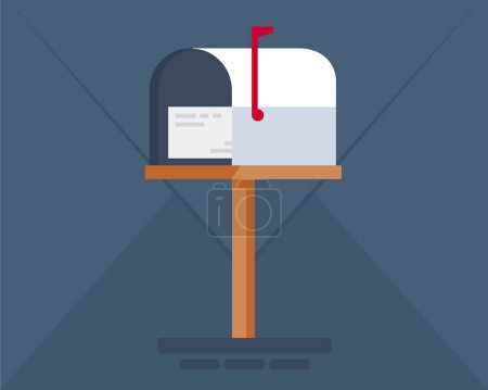 Illustration pour Boîte aux lettres pour l'envoi de liens écrits - image libre de droit