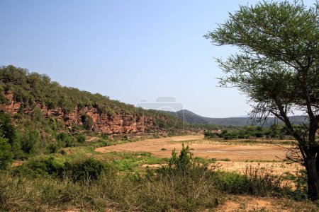 Paisaje en los cinco grandes HluhluweImfolozi Park, anteriormente HluhluweUmfolozi Reserva de caza en Kwa Zulu Natal en Sudáfrica