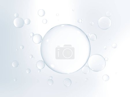 Téléchargez les photos : Gouttes d'eau sur fond bleu clair. Illustration 3d - en image libre de droit