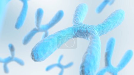 Photo for Chromosome. Blue color. 3d illustration. - Royalty Free Image