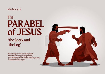 Téléchargez les illustrations : Histoires bibliques - La parabole de la paille et le journal - en licence libre de droit