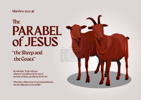 Ilustración de Historias bíblicas - La parábola de las ovejas y las cabras - Imagen libre de derechos