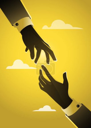 Illustration for Helping hand in business vector illustration - Royalty Free Image