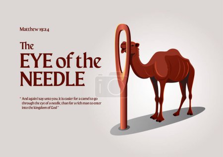 Ilustración de Camello y una aguja gigante en el desierto vector ilustración - Imagen libre de derechos