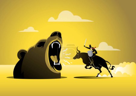 Illustration for Bullish vs. Bearish Markets Stock Exchange Concept - Royalty Free Image