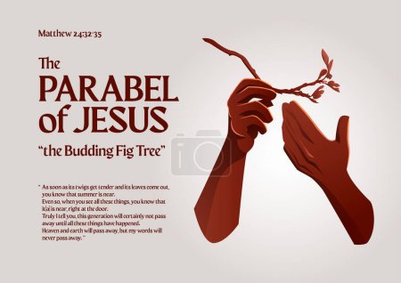 Illustration for Parable of Jesus Christ about The Budding Fig Tree - Royalty Free Image