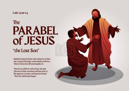 Illustration for Parable of Jesus Christ about the lost son - Royalty Free Image