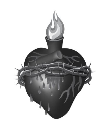 Ilustración de Corazón de la Santísima Virgen María - Imagen libre de derechos