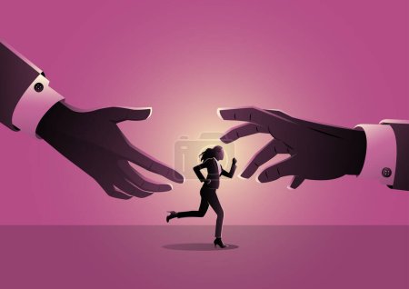 Vector Illustration Sexual Harassment Over Women