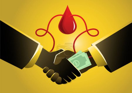Illustration for Blood transfusion concept. Payment for donated bloo - Royalty Free Image