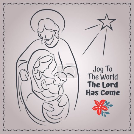 Ilustración de Virgen María y Niño Jesús vector stock ilustración - Imagen libre de derechos