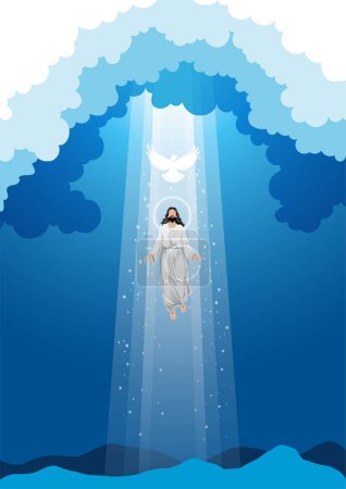 Illustration for Happy Ascension Day of Jesus Christ - Royalty Free Image