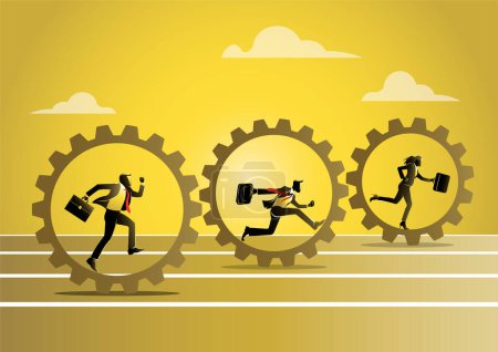 Corparate workers race as businesspeople vector illustration