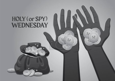 Ilustración de Miércoles Santo también se conoce como Miércoles Espía - Imagen libre de derechos