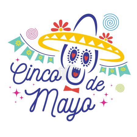 Cinco de Mayo, federal holiday in Mexico vector illustration