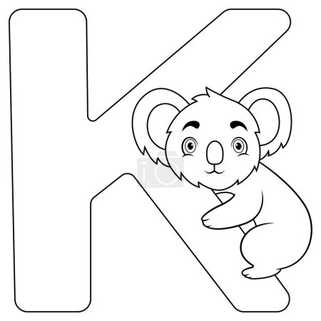 Illustration of K letter for Koala