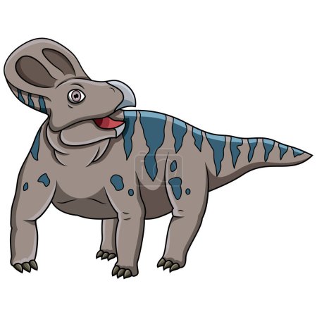 Téléchargez les photos : Dessin animé Protoceratops isolé sur fond blanc - en image libre de droit