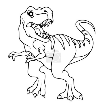 Illustration of Cartoon Dinosaur Gigantosaurus line art