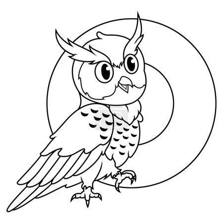 Illustration of O letter for Owl