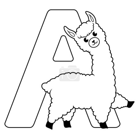 Photo for Illustration of A letter for Alpaca - Royalty Free Image