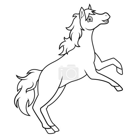 Téléchargez les photos : Cute horse cartoon jumping pose - en image libre de droit