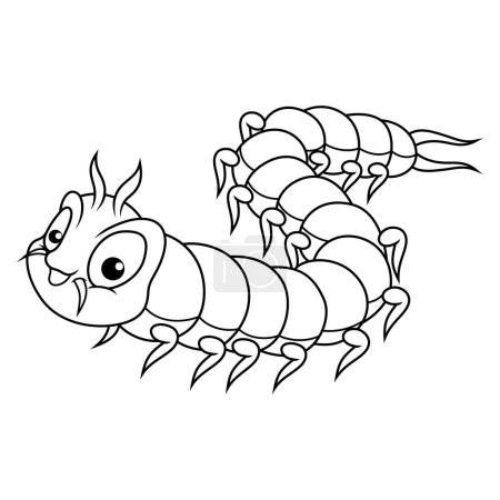 Photo for Cartoon centipede on line art - Royalty Free Image