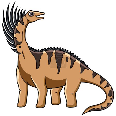 Ilustración de Cartoon bajadasaurus isolated on white background - Imagen libre de derechos