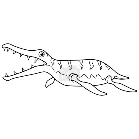 Illustration for Cartoon dinosaur kronosaurus on white background - Royalty Free Image