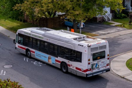 Photo for Brossard, CA - 5 October 2023: Top view of STL Longueil public transportation bus - Royalty Free Image