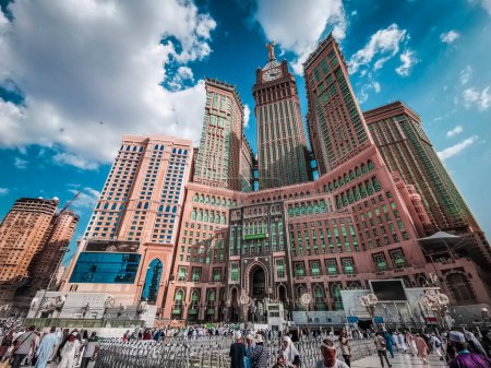 Photo for MECCA, KINGDOM OF SAUDI ARABIA-JUNE 1,2023:Abraj Al Bait (Royal Clock Tower Makkah) in Makkah. The tower is the tallest clock tower in the world at 601m (1972 feet), built at a cost of USD1.5 billion. - Royalty Free Image