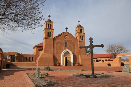 Landschaft mit Kirche San Miguel de Socorro - Socorro, New Mexico
