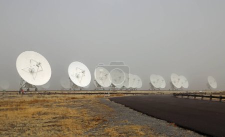 Antennas and the road - Very Large Array, New Mexico