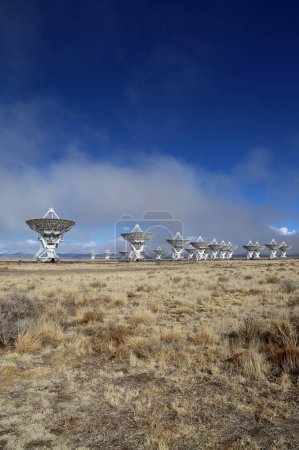Landscape with radio telescopes vertical - Very Large Array, New Mexico