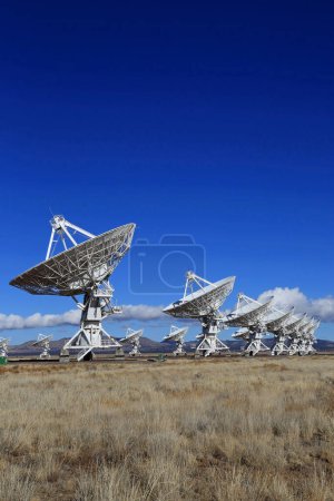 Idyllic scene with antennas vertical - Very Large Array, New Mexico