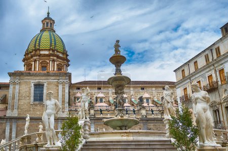 Piazza Pretoria also known as Piazza of Shame is a few meters from the Quattro Canti, the exact center of the historic city of Palermo. Italy