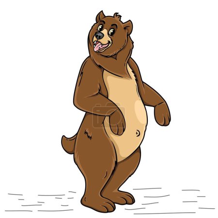 Photo for Grizzly Bear Cartoon illustration. wildlife animal isolated. Animal illustration collection. Grizzly Bear Cartoon character - Royalty Free Image
