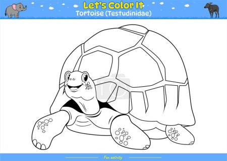 Photo for Lets color it . Coloring page with cute cartoon. Coloring page Tortoise. Educational game for children. fun activities for kids to play and learn. - Royalty Free Image