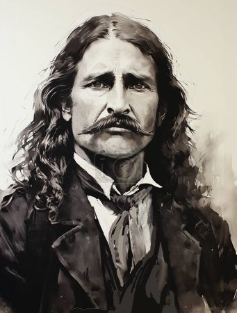 Foto de James Butler Hickok más conocido como "Wild Bill" Hickok, fue un héroe popular del Viejo Oeste Americano conocido por su vida en la frontera como soldado, explorador, hombre de la ley, ladrón de ganado, pistolero, tiroteos - Imagen libre de derechos