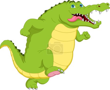 Illustration for Cartoon cute crocodile running - Royalty Free Image