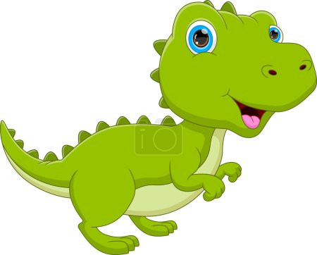 Ilustración de Lindo bebé dinosaurio dibujos animados - Imagen libre de derechos